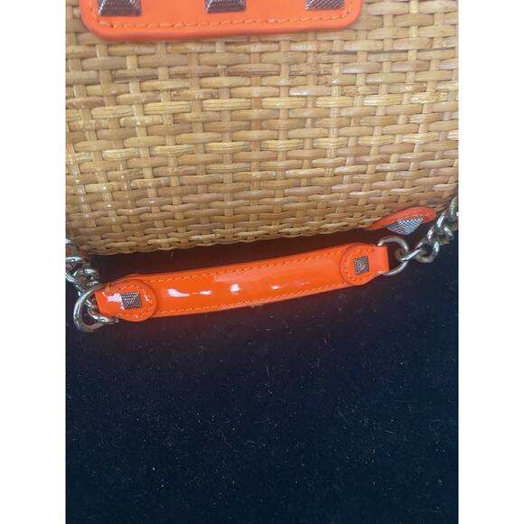 Rebecca Minkoff Neon Orange Straw Purse - Picture 6 of 14